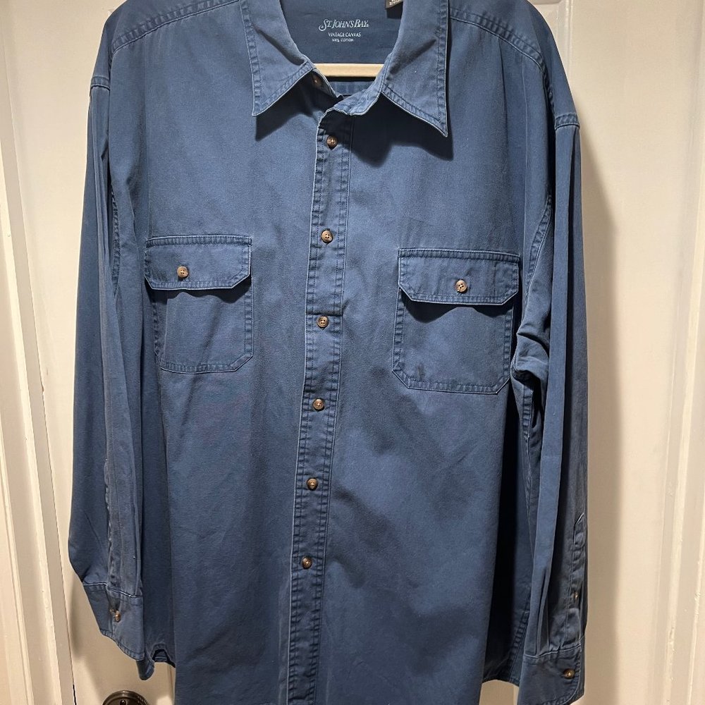 St. John's Bay Blue Canvas Shirt